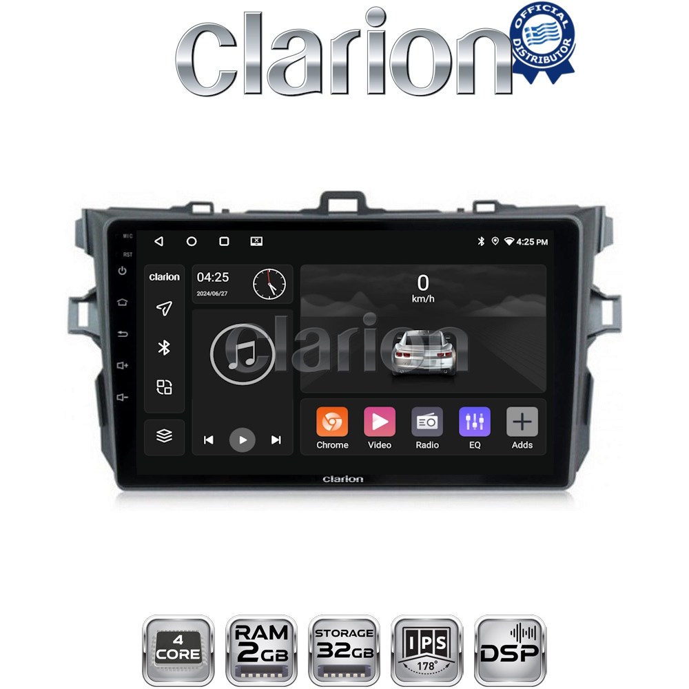 CLARION GL31063 Οθόνη OEM Multimedia Αυτοκινήτου για TOYOTA COROLLA 2006>2012 (CarPlay/AndroidAuto/BT/GPS/WIFI/GPRS)
