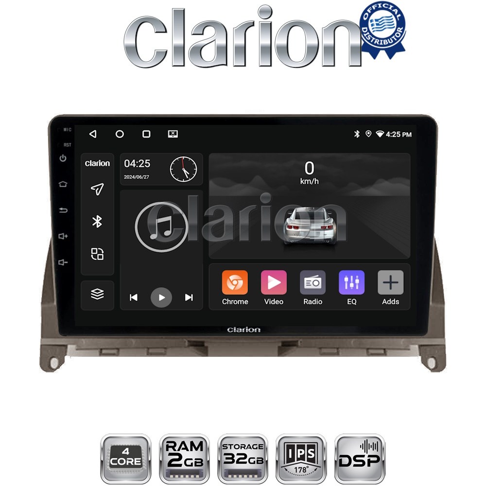 CLARION GL31265BR Οθόνη OEM Multimedia Αυτοκινήτου για Mercedes C Class W204 2007 > 2011 (CarPlay/AndroidAuto/BT/GPS/WIFI/GPRS)