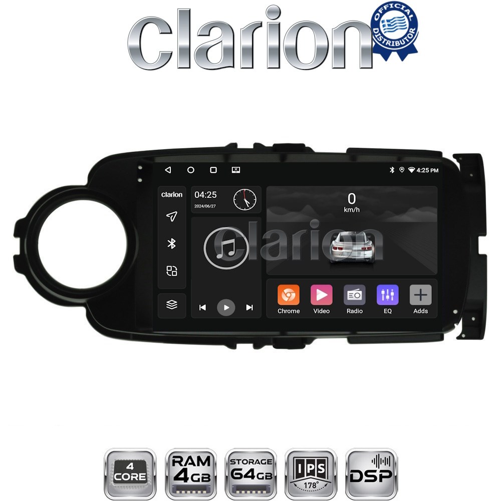 CLARION GL32254B Οθόνη OEM Multimedia Αυτοκινήτου για Toyota Yaris 2012 > 2015 Αν το αυτοκίνητο είναι υβριδικό, παρακαλώ ενημερώστε μας πριν την παραγγελία σας. (CarPlay/AndroidAuto/BT/GPS/WIFI/GPRS)