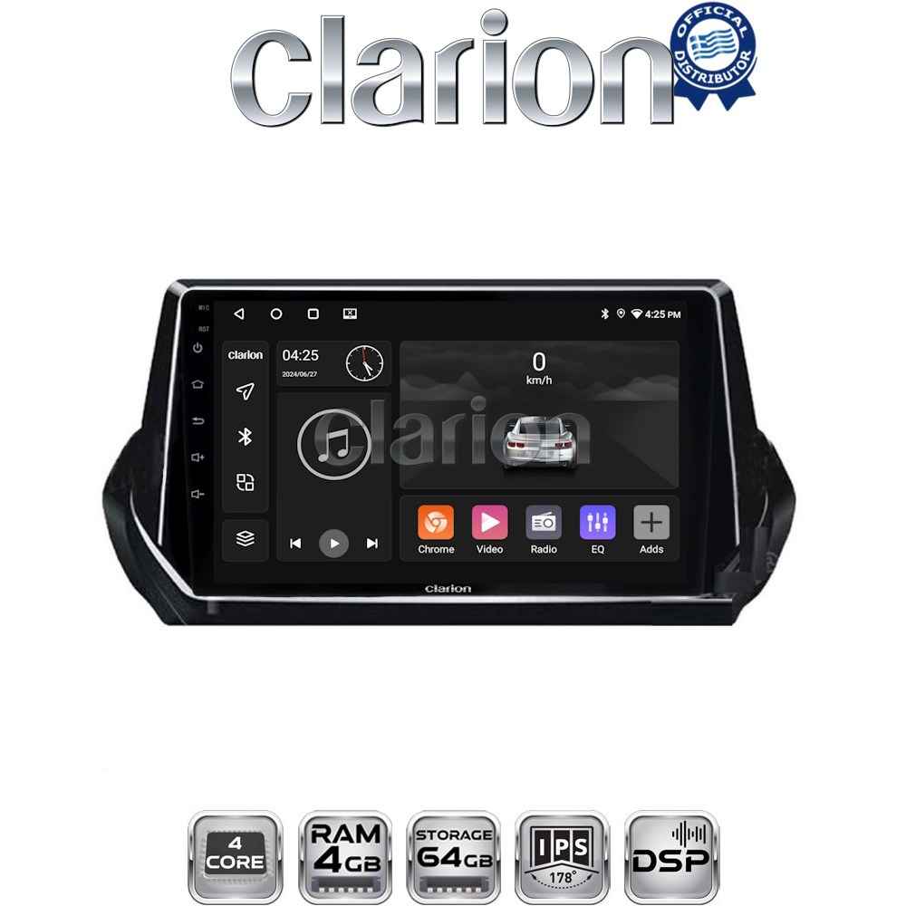 CLARION GL32375 Οθόνη OEM Multimedia Αυτοκινήτου για PEUGEOT 208-2008 2012> (CarPlay/AndroidAuto/BT/GPS/WIFI/GPRS)