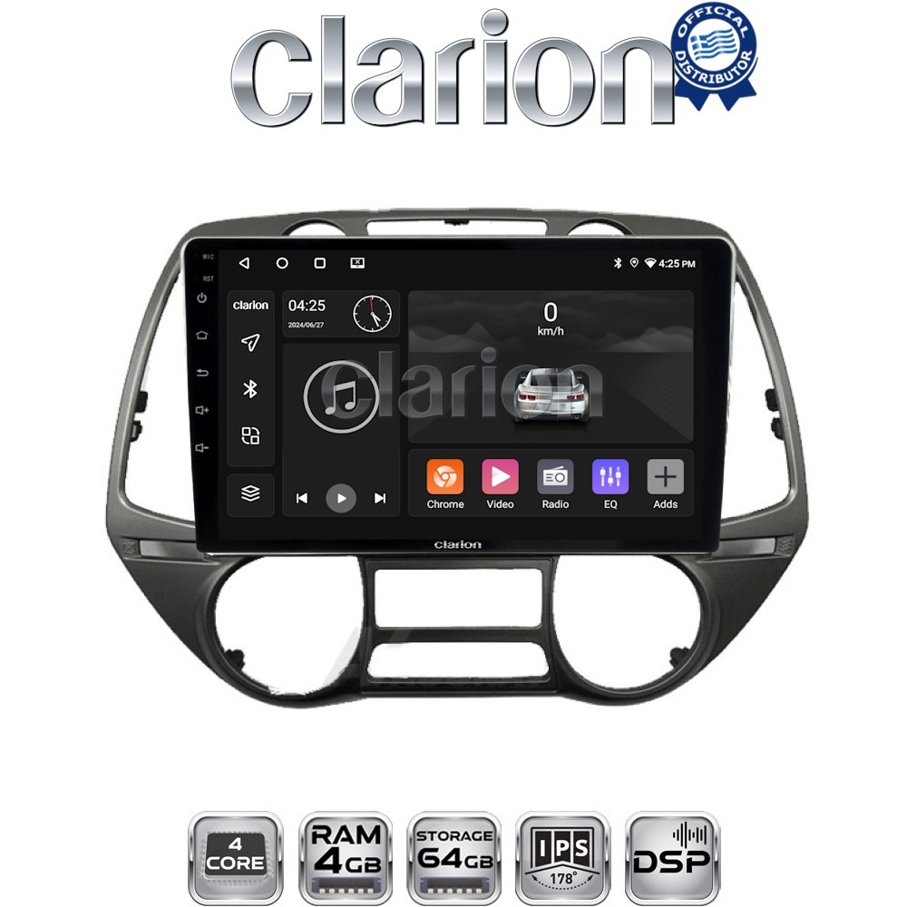 CLARION GL32837 Οθόνη OEM Multimedia Αυτοκινήτου για Hyundai i20 2008 > 2014 (CarPlay/AndroidAuto/BT/GPS/WIFI/GPRS)