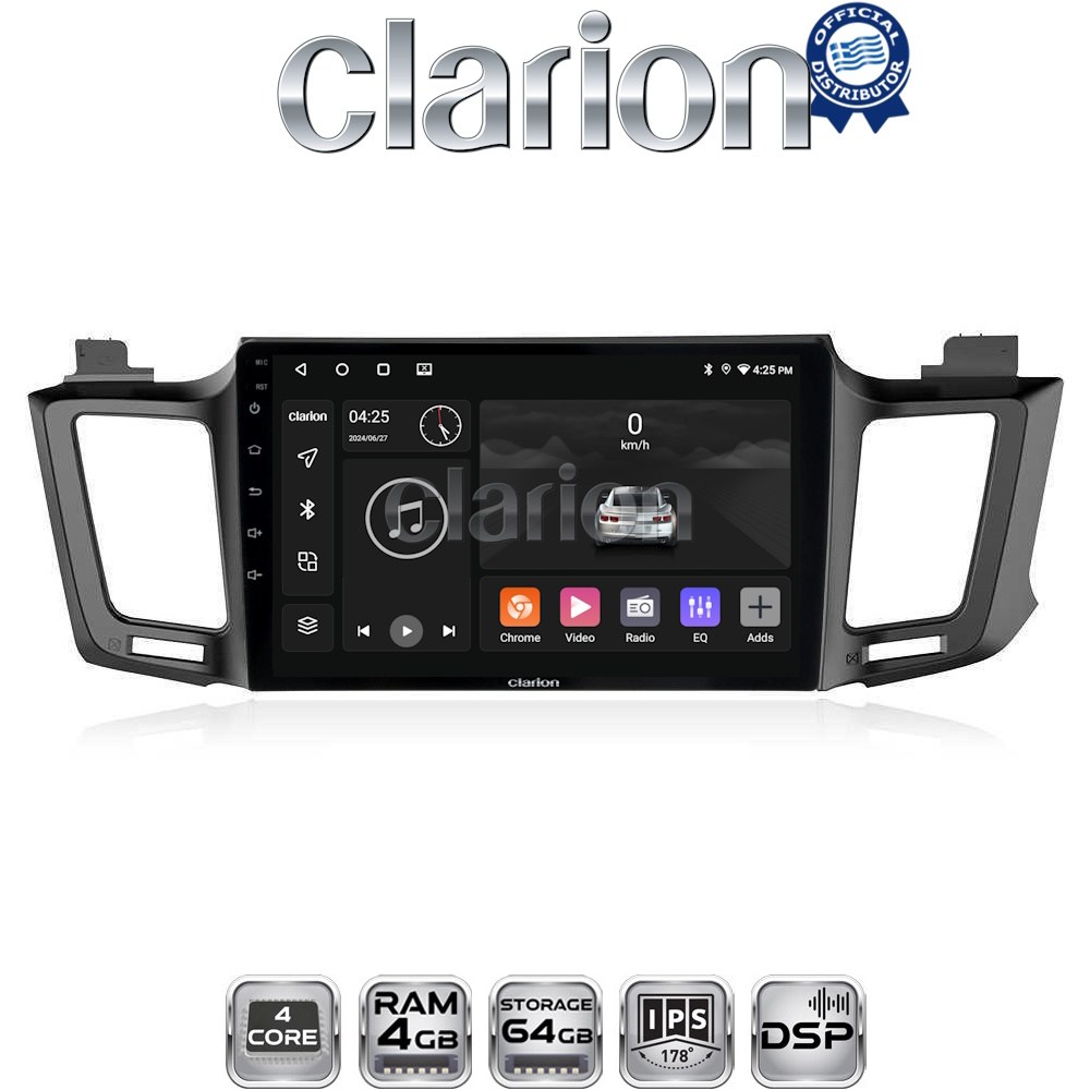 CLARION GL32947 Οθόνη OEM Multimedia Αυτοκινήτου για TOYOTA RAV 4 2013 > 2020 (CarPlay/AndroidAuto/BT/GPS/WIFI/GPRS)