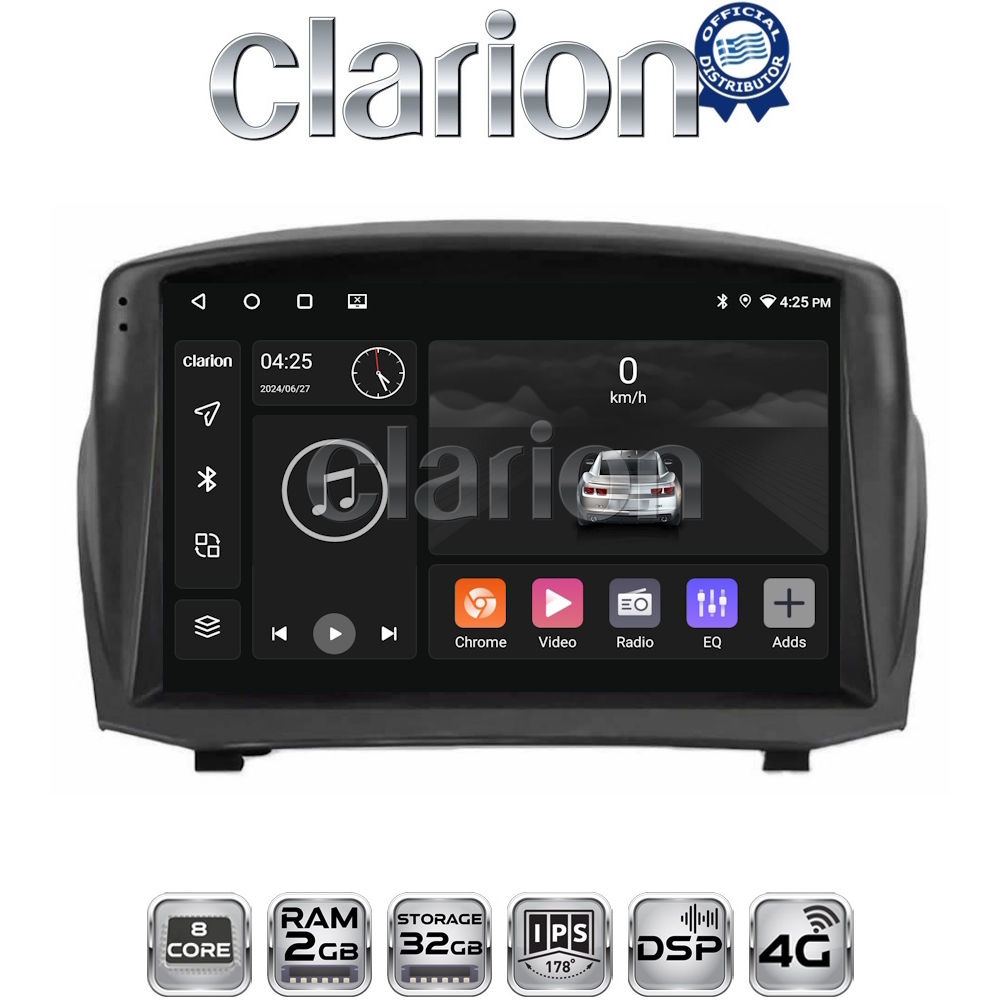 CLARION GL71152B Οθόνη OEM Multimedia Αυτοκινήτου για FORD FIESTA 2009>2017 (CarPlay/AndroidAuto/BT/GPS/WIFI/GPRS)