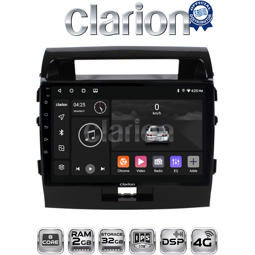 CLARION GL71383 Οθόνη OEM Multimedia Αυτοκινήτου για TOYOTA LANDCRUISER 2008>2015 (CarPlay/AndroidAuto/BT/GPS/WIFI/GPRS)