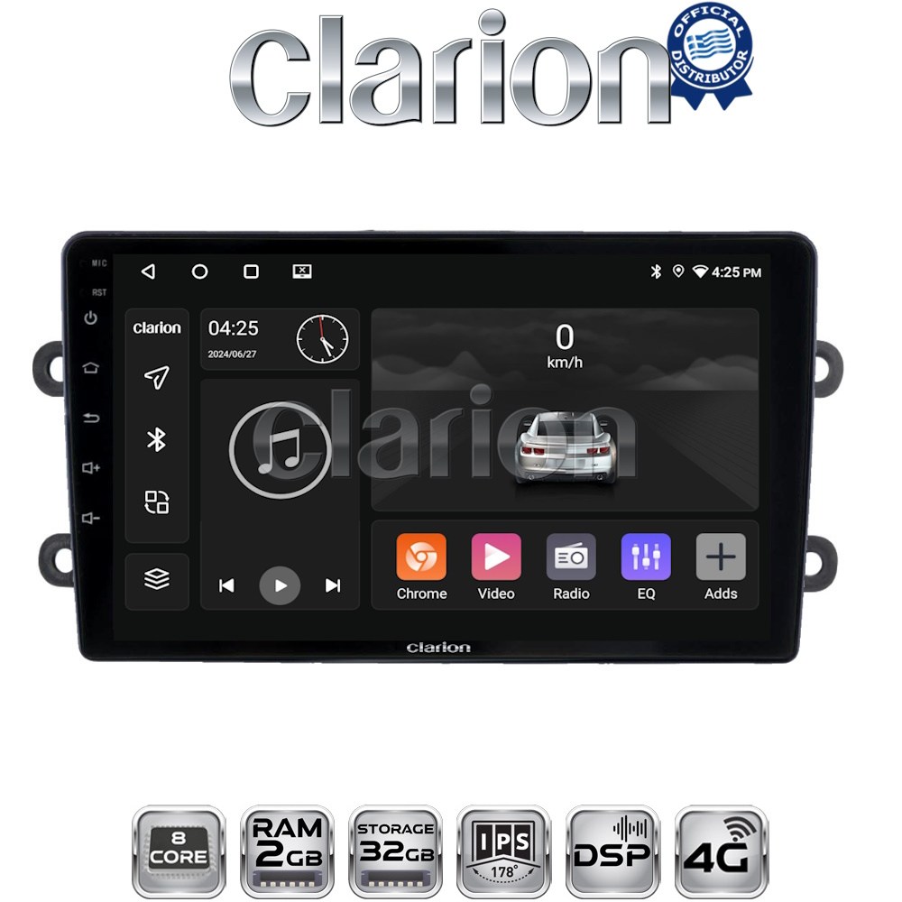 CLARION GL71708 Οθόνη OEM Multimedia Αυτοκινήτου για DACIA DUSTER – LOGAN - SUNDERO 2013 > 2018 (CarPlay/AndroidAuto/BT/GPS/WIFI/GPRS)