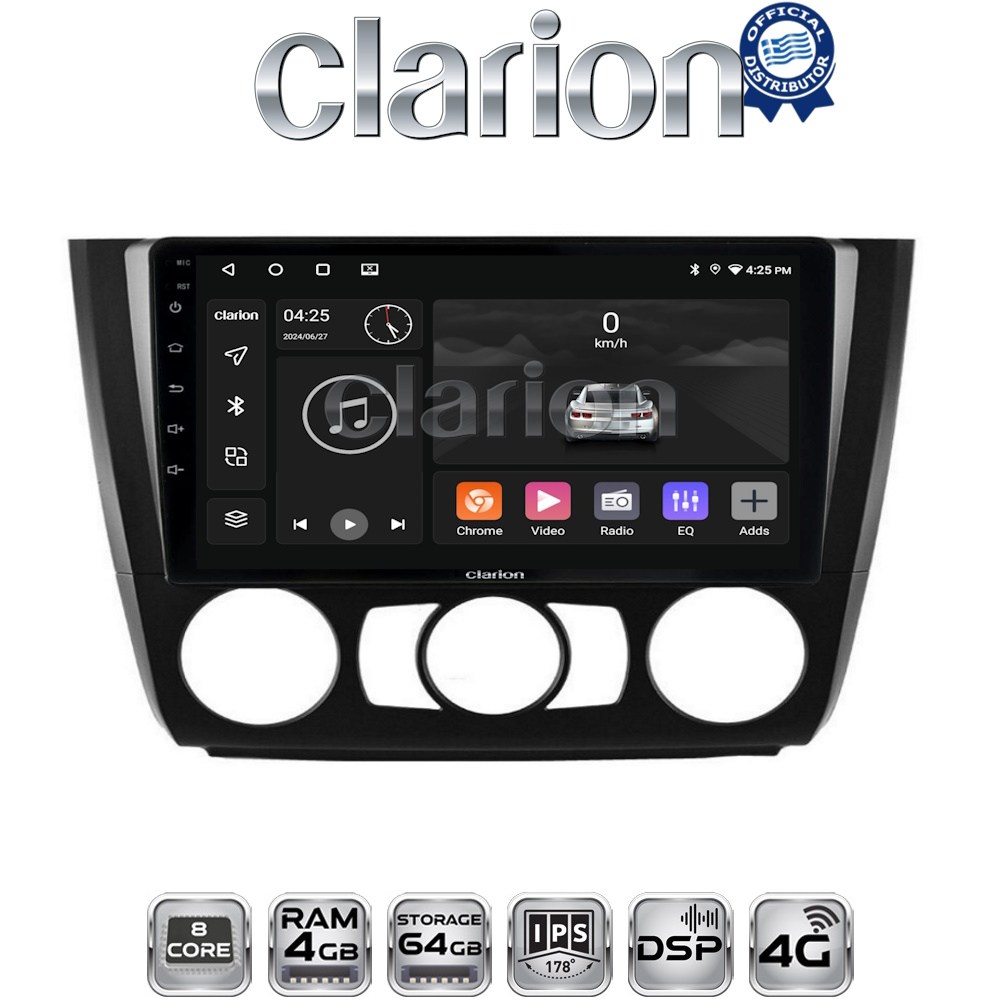 CLARION GL72170 Οθόνη OEM Multimedia Αυτοκινήτου για BMW σειρά 1 (E81 - E82 - E87 -E88) (CarPlay/AndroidAuto/BT/GPS/WIFI/GPRS)