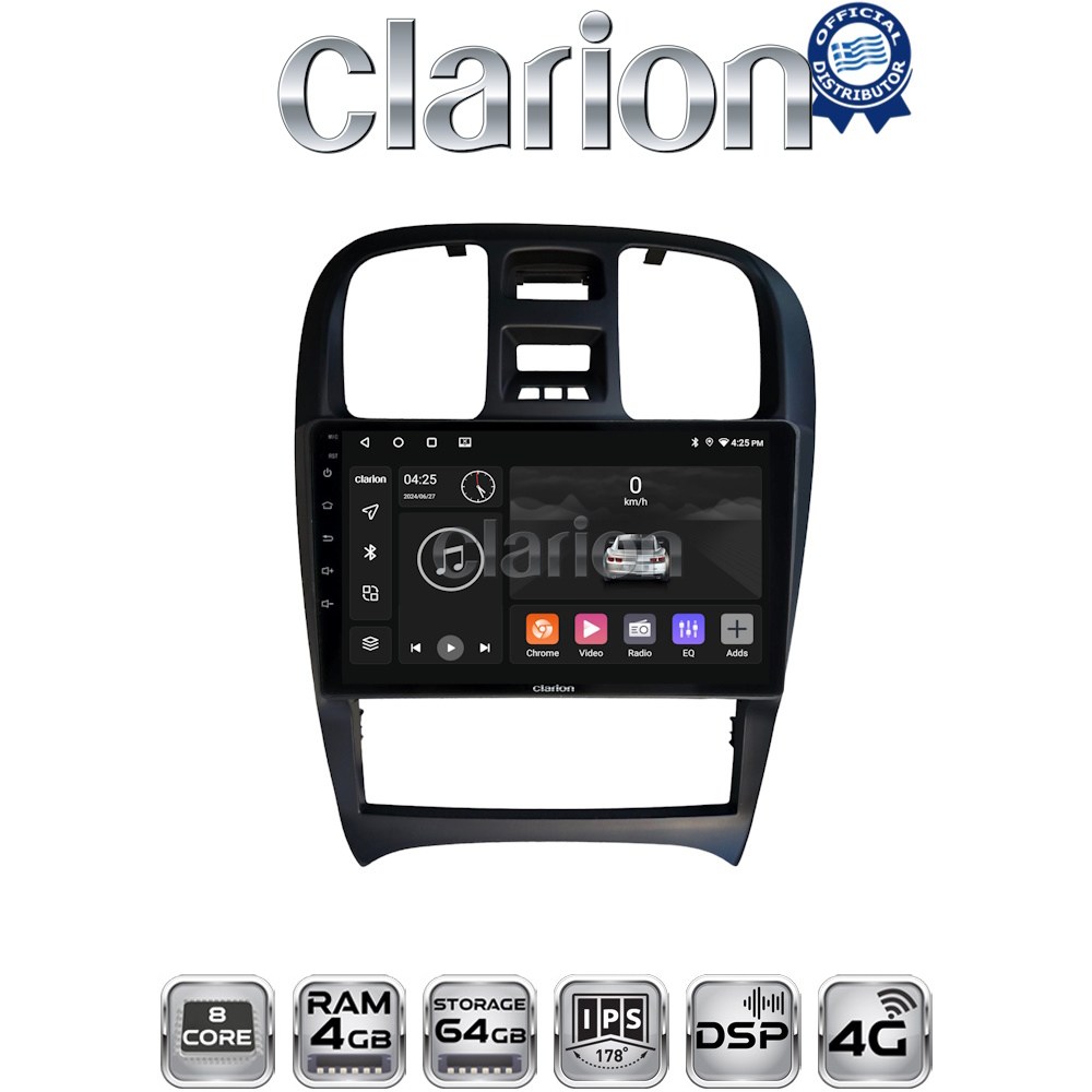 CLARION GL72260 Οθόνη OEM Multimedia Αυτοκινήτου για Hyundai Sonata 2000 > 2006 (CarPlay/AndroidAuto/BT/GPS/WIFI/GPRS)
