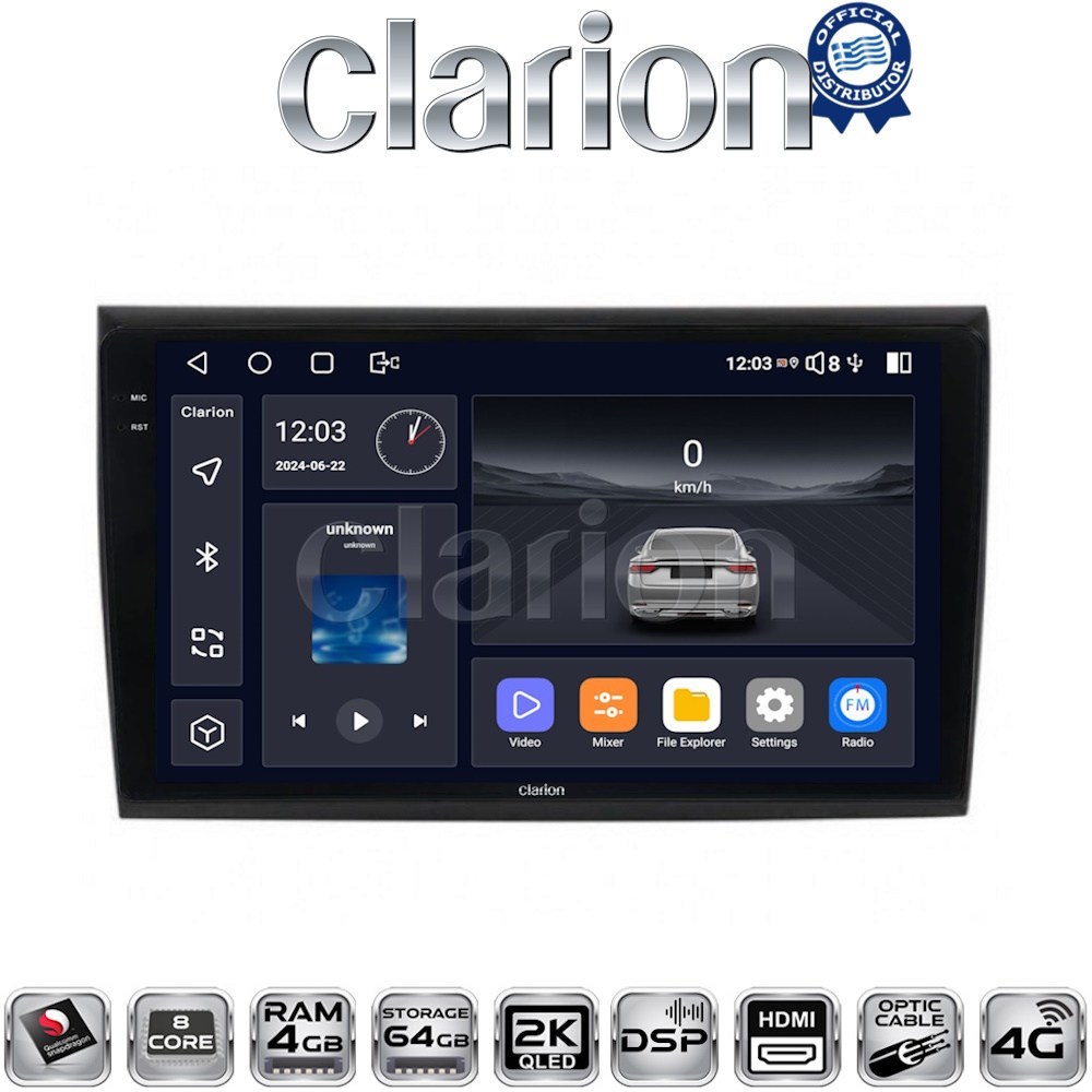 CLARION GL74250 Οθόνη OEM Multimedia Αυτοκινήτου για Fiat Bravo 2007> (CarPlay/AndroidAuto/BT/GPS/WIFI/GPRS)