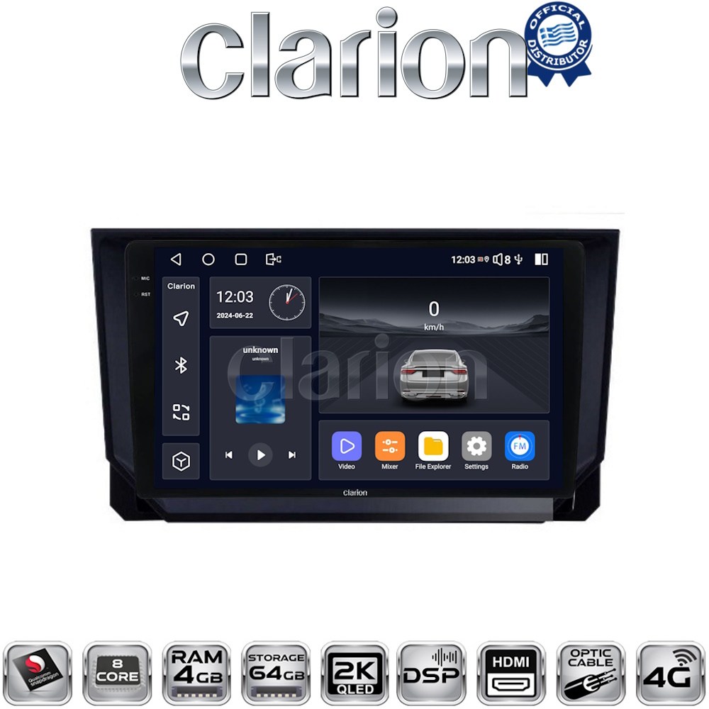 CLARION GL74391 Οθόνη OEM Multimedia Αυτοκινήτου για Mazda CX9 2006 > 2013 (CarPlay/AndroidAuto/BT/GPS/WIFI/GPRS)