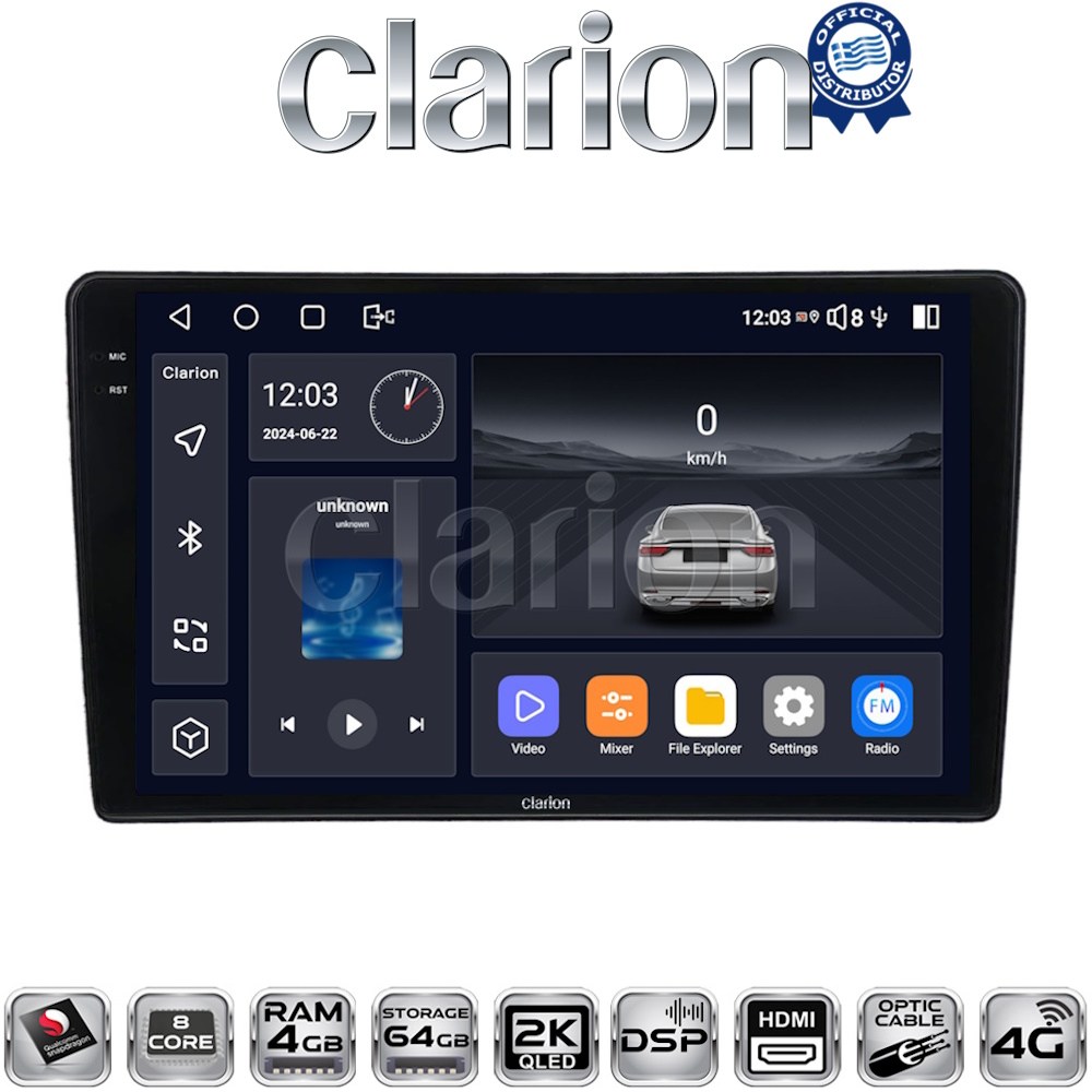 CLARION GL74715 Οθόνη OEM Multimedia Αυτοκινήτου για Nissan Navara D40 2006 > 2016 clima (CarPlay/AndroidAuto/BT/GPS/WIFI/GPRS)