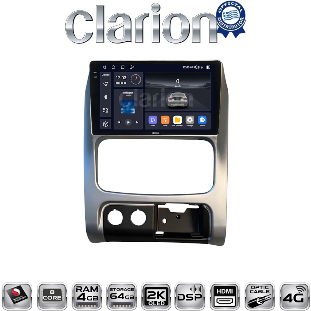 CLARION GL74736 Οθόνη OEM Multimedia Αυτοκινήτου για JEEP CHEROKEE & LIBERTY 2002-2007 (CarPlay/AndroidAuto/BT/GPS/WIFI/GPRS)