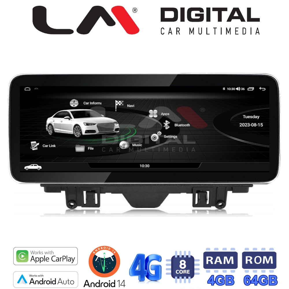 LM Digital - LM GH4 292 HIGH Οθόνη OEM Multimedia Αυτοκινήτου για AUDI Q3 2011 > 2018 (CarPlay/AndroidAuto/BT/GPS/WIFI/GPRS)