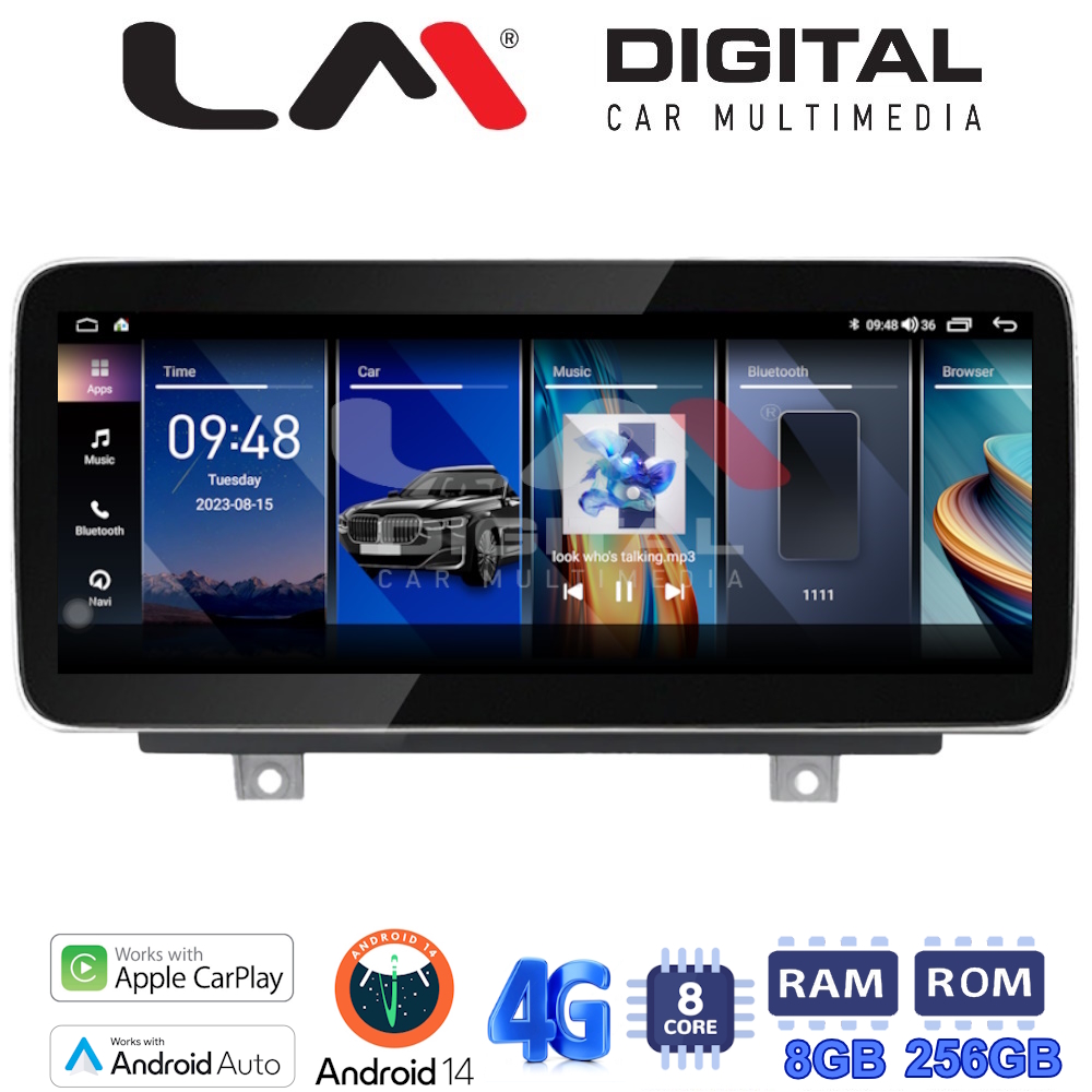 LM Digital - LM GH8 350 EVO Οθόνη OEM Multimedia Αυτοκινήτου για BMW SERIES 3 2010 >(F30 F31,F34,F35,F80)BMW SERIES 4 2013 >(F32,F33,F36,F83)με σύστημα NBT (CarPlay/AndroidAuto/BT/GPS/WIFI/GPRS)