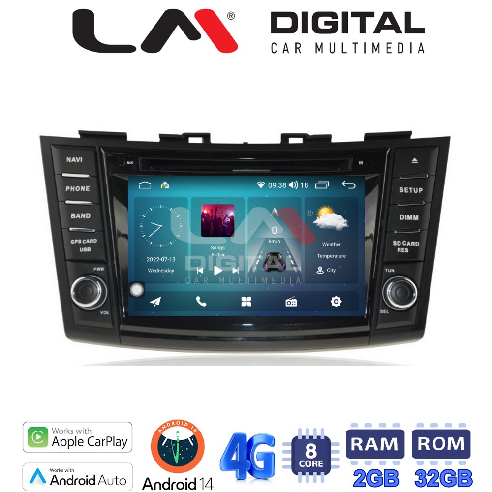 LM Digital - LM R8179 GPS Οθόνη OEM Multimedia Αυτοκινήτου για SUZUKI SWIFT 2012-2016 (CarPlay/AndroidAuto/BT/GPS/WIFI/GPRS)