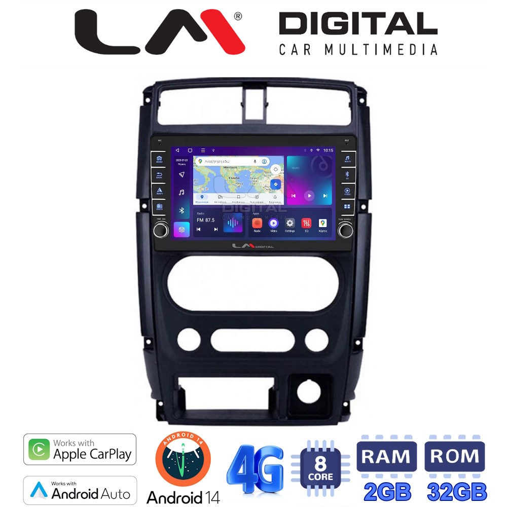LM Digital - LM ZG8186 GPS Οθόνη OEM Multimedia Αυτοκινήτου για SUZUKI JIMNY 2007 > 2018 (CarPlay/AndroidAuto/BT/GPS/WIFI/GPRS)