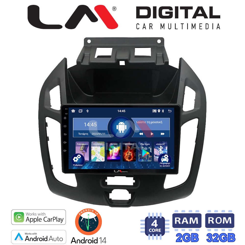 LM Digital - LM ZN4858 GPS Οθόνη OEM Multimedia Αυτοκινήτου για Ford Transit 2013 > 2015 (CarPlay/AndroidAuto/BT/GPS/WIFI/GPRS)