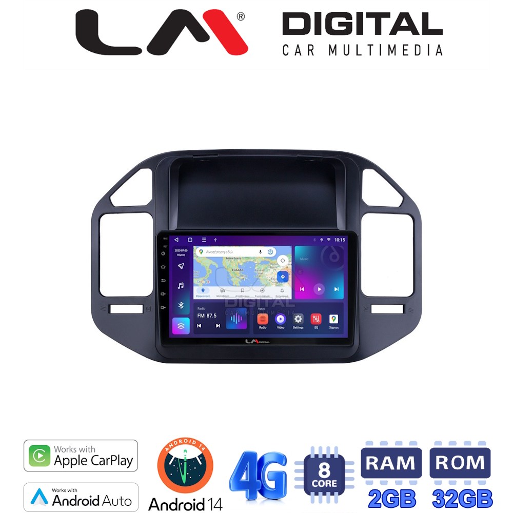 LM Digital - LM ZR8990 GPS Οθόνη OEM Multimedia Αυτοκινήτου για Mitsubishi Pajero 1999 > 2006 (CarPlay/AndroidAuto/BT/GPS/WIFI/GPRS)