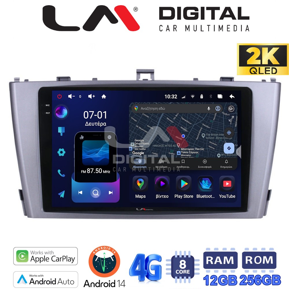 LM ZS8027 GPS Οθόνη OEM Multimedia Αυτοκινήτου για TOYOTA AVENSIS T27 2009 > 2016 (CarPlay/AndroidAuto/BT/GPS/WIFI/GPRS)