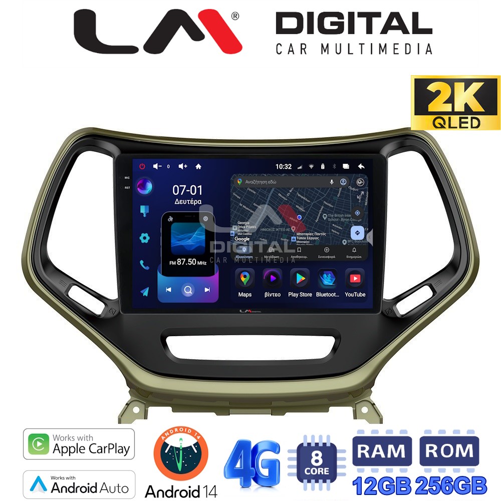 LM ZS8119 GPS Οθόνη OEM Multimedia Αυτοκινήτου για JEEP CHEROKEE 2014> (CarPlay/AndroidAuto/BT/GPS/WIFI/GPRS)