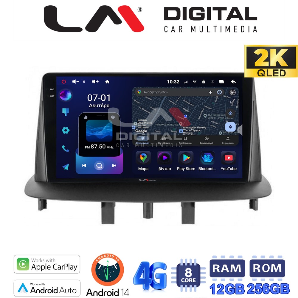 LM ZS8145 GPS Οθόνη OEM Multimedia Αυτοκινήτου για RENAULT MEGANE3 (CarPlay/AndroidAuto/BT/GPS/WIFI/GPRS)