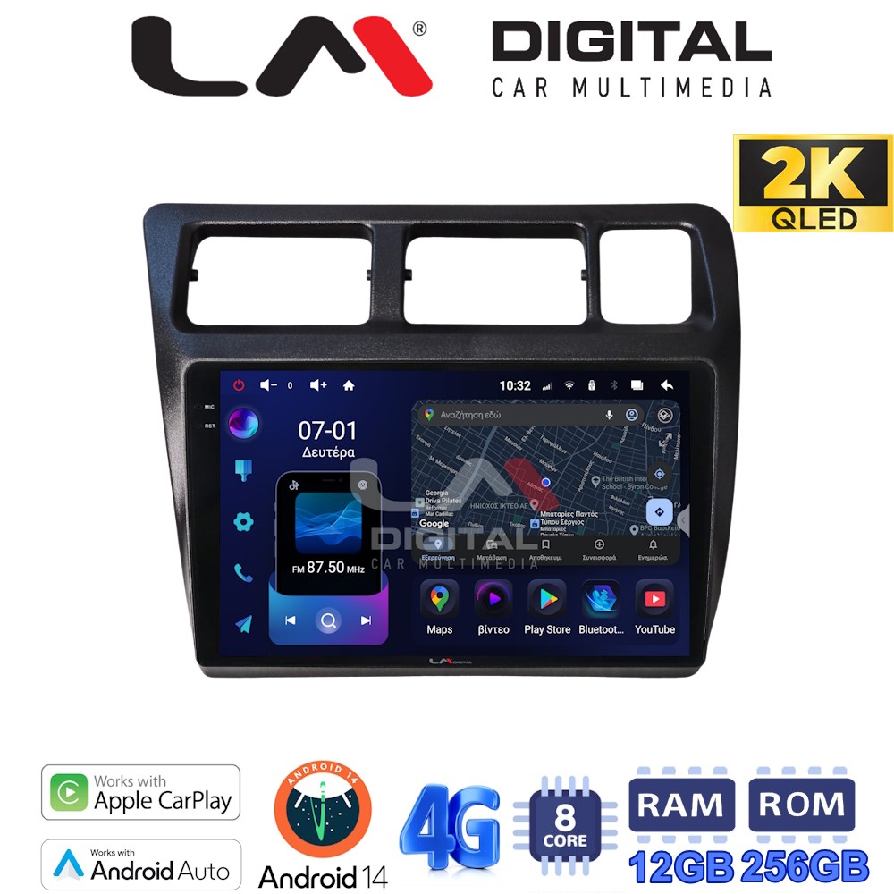 LM Digital - LM ZS8910 GPS Οθόνη OEM Multimedia Αυτοκινήτου για (CarPlay/AndroidAuto/BT/GPS/WIFI/GPRS)